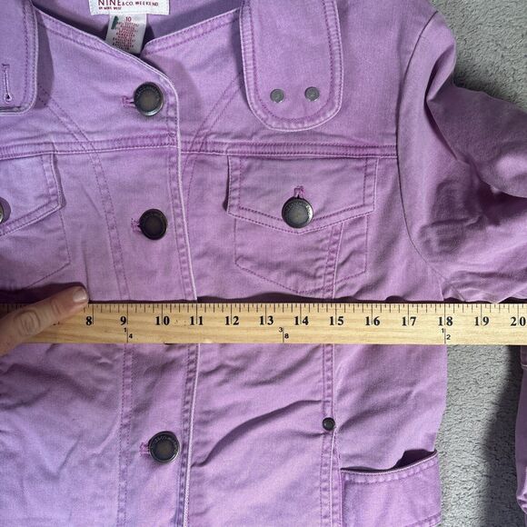 Nine & Co Weekend By Nine West Women’s Size 10 Lavender Denim Jacket Stretch - Picture 5 of 8